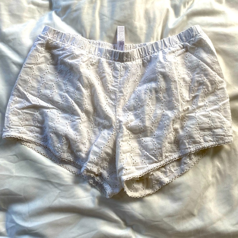 White pajama shorts